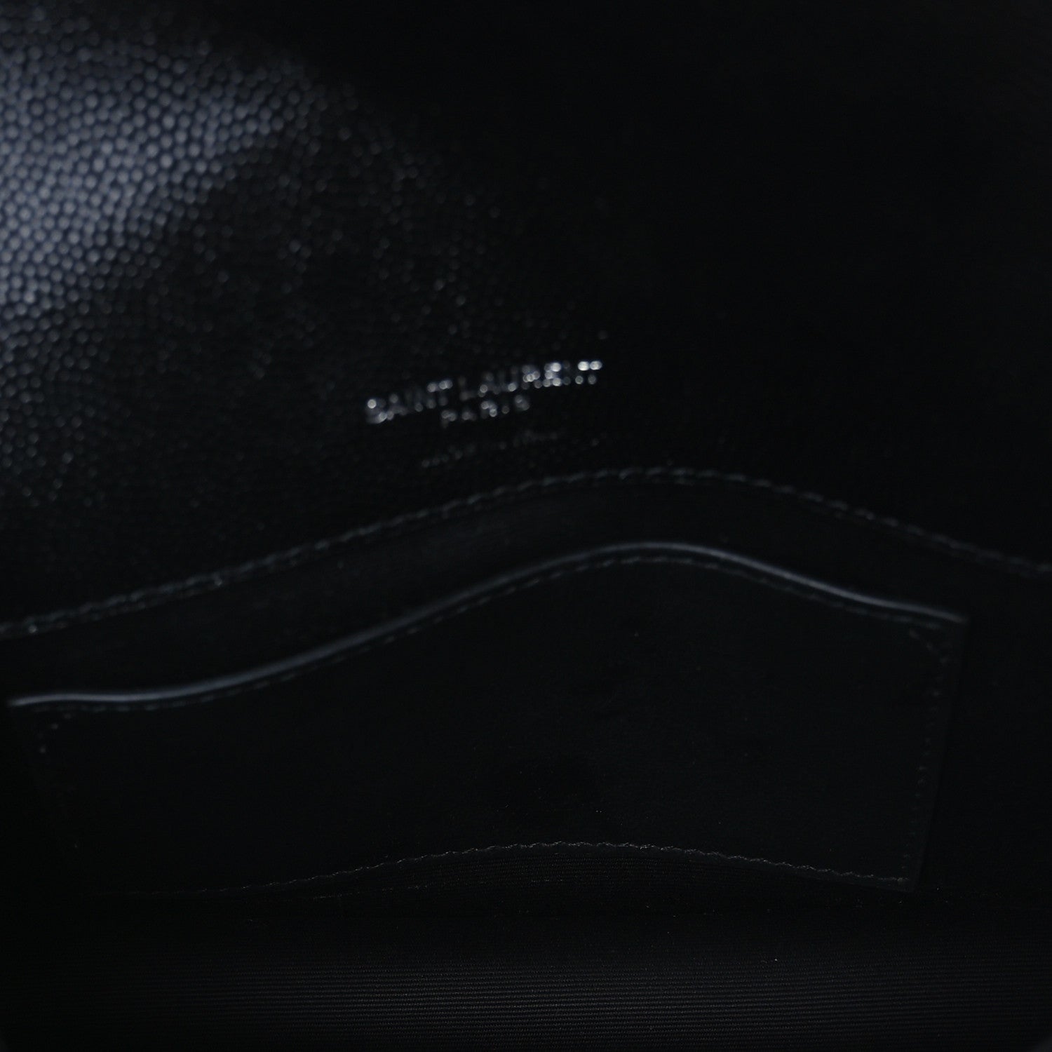 Saint Laurent Grain De Poudre Matelasse Chevron Monogram Envelope Chain Wallet Black 4 of 9
