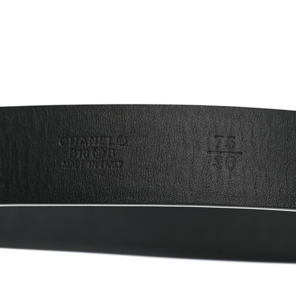 Chanel Calfskin Logo Belt 75 30 Black 6 of 6