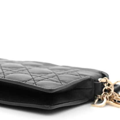 Christian Dior Lambskin Cannage Mini Top Handle Drawstring Bag Black 10 of 10