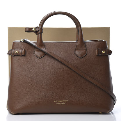 Burberry Grainy Calfskin House Check Medium Banner Tote Tan 16 of 16