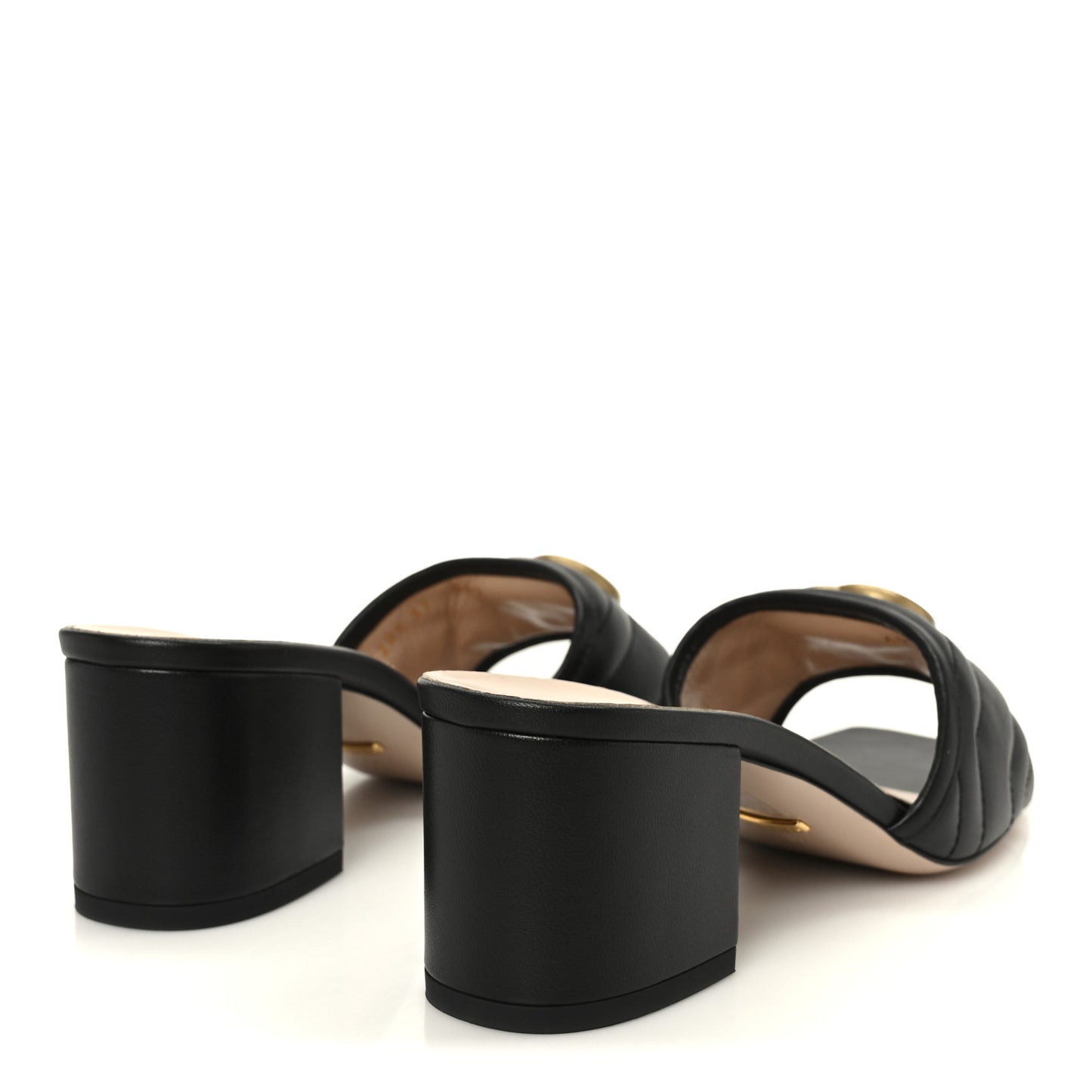 Nappa Matelasse GG Marmont 55mm Slide Sandals 37 Black