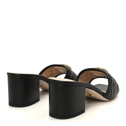 Gucci Nappa Matelasse GG Marmont 55mm Slide Sandals 37 Black 5 of 11