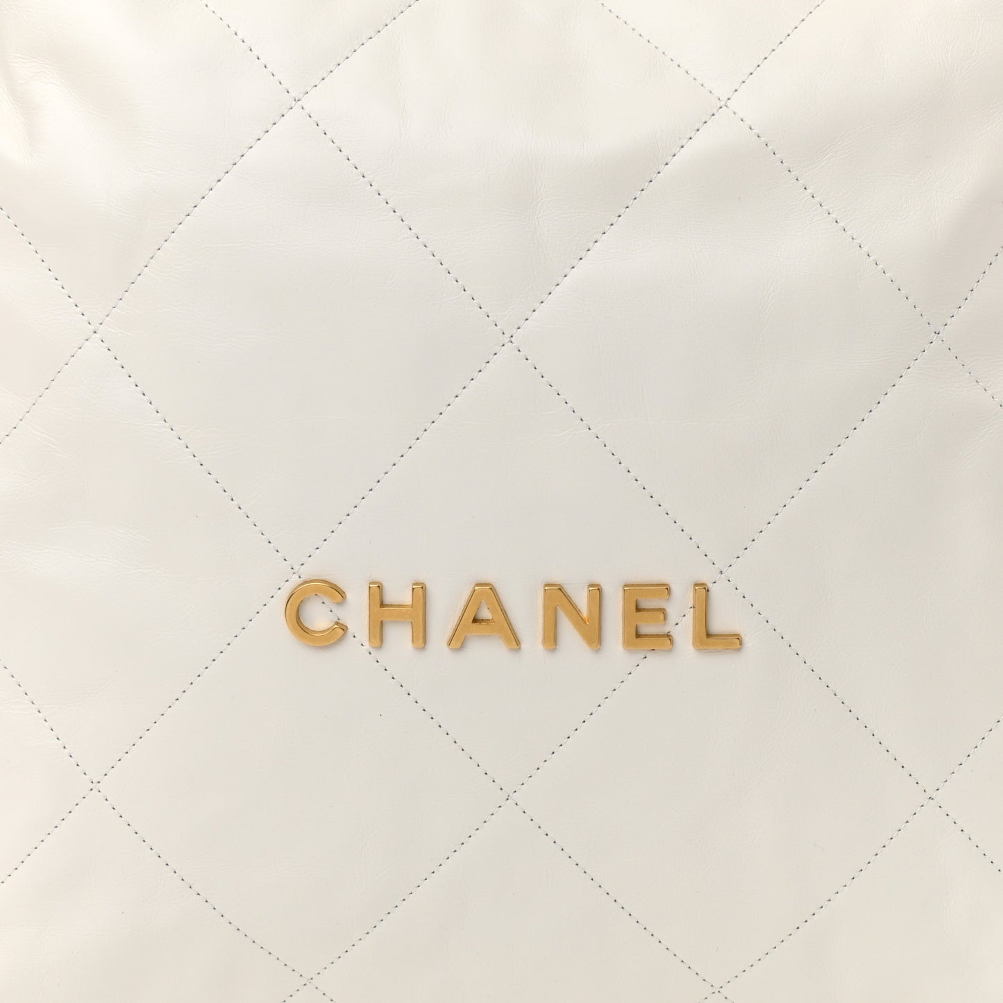 Shiny Calfskin Quilted Large Chanel 22 White