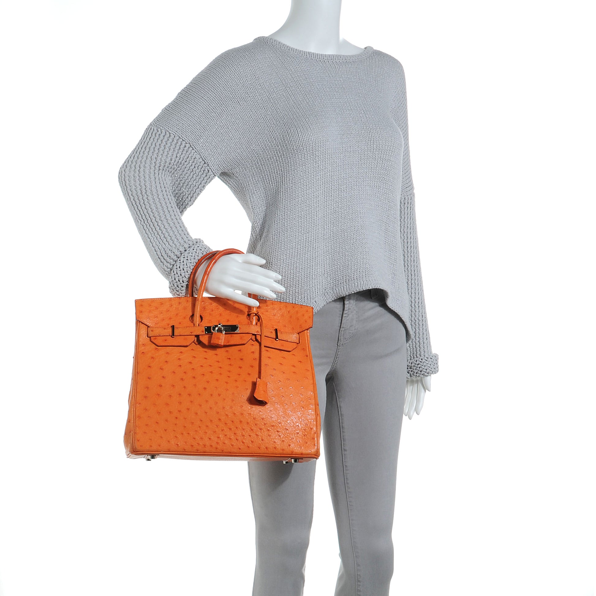 Hermes Ostrich HAC Birkin 32 Orange 2 of 10