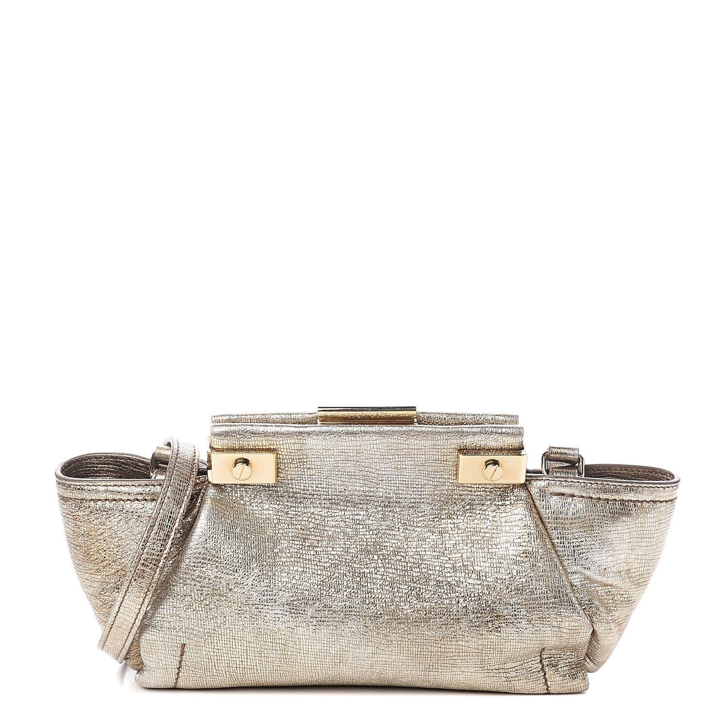 Metallic Trilogy Bowling Mini Crossbody Gold