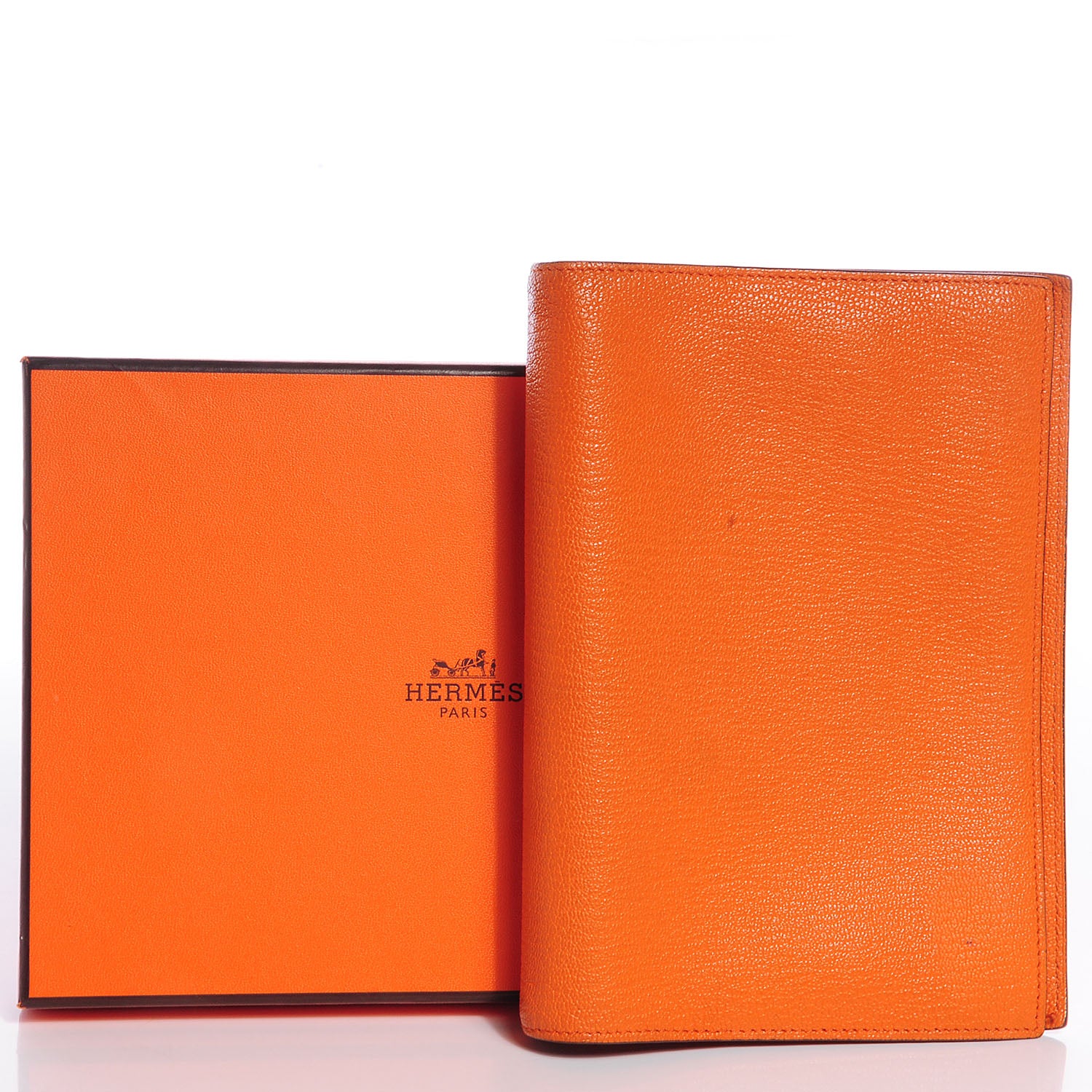 Hermes Chevre Mysore Globe-Trotter Agenda Cover Orange 8 of 8