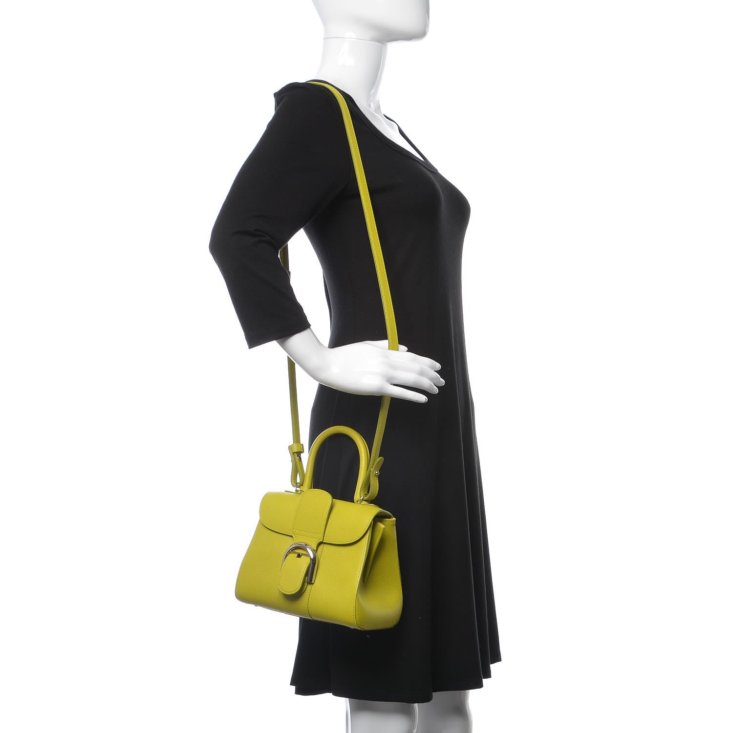 Delvaux Grained Calfskin Mini Brillant Satchel Absinthe Lime 2 of 8