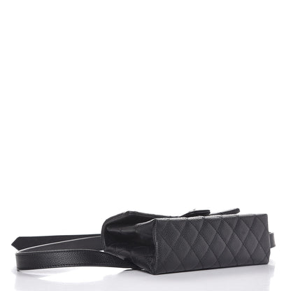Chanel Grained Calfskin Quilted 2.55 Reissue Flap Belt Bag Clutch Black 10 of 13