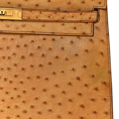 Hermes Ostrich Kelly Sellier 35 Gold 10 of 10