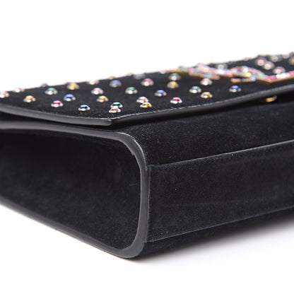 Saint Laurent Suede Crystal Medium Classic Monogram Kate Satchel Black 8 of 14