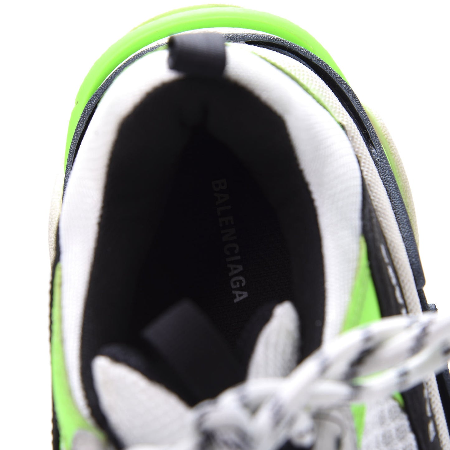 Fabric Mesh Womens Triple S Sneakers 40 White Green Fluo Black