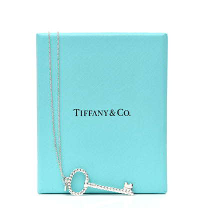 Tiffany Sterling Silver Twist Oval Key Pendant Necklace 6 of 6