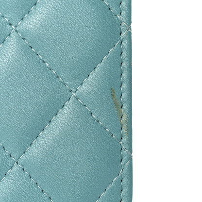 Chanel Lambskin Quilted Trendy CC Wallet On Chain WOC Light Blue 11 of 12
