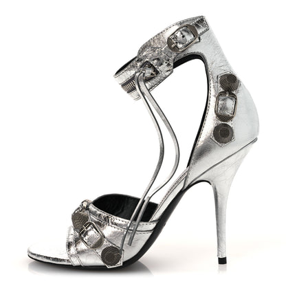 Balenciaga Metallic Agneau Arena Cagole 110mm Sandals 38 Silver 38 Silver 1 of 12