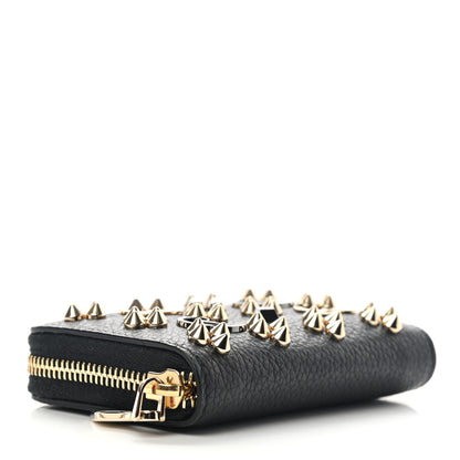Christian Louboutin Calfskin Panettone Zip Around Coin Purse Black 4 of 10