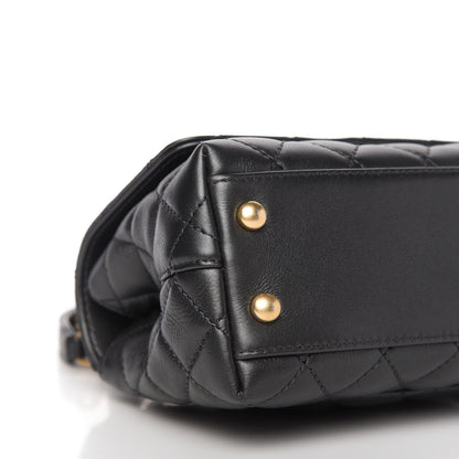 Chanel Calfskin Strass Quilted Extra Mini Coco Handle Flap Dark Silver 6 of 11