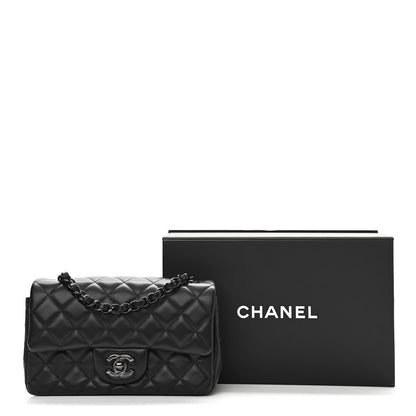 Chanel Lambskin Quilted Mini Rectangular Flap So Black 11 of 11