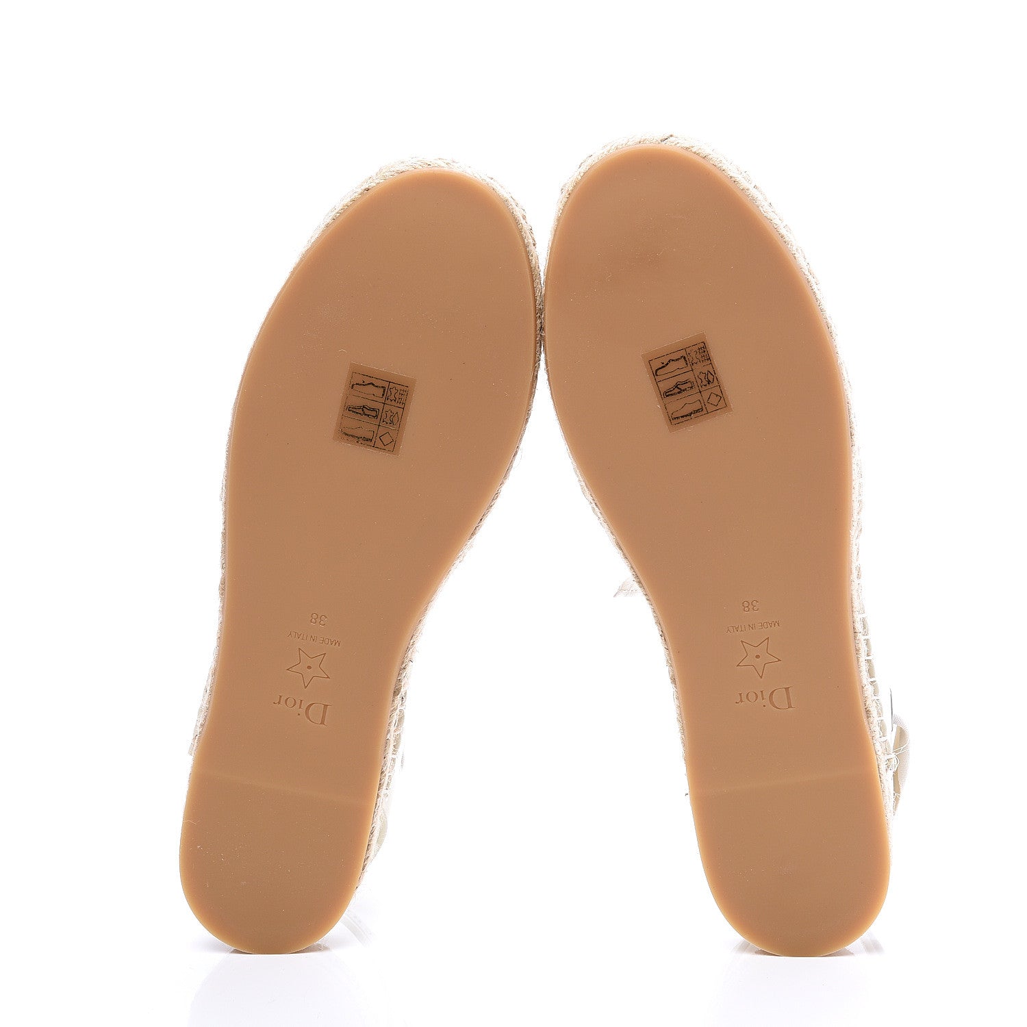 Christian Dior Calfskin Nicely-D Ankle Tie Espadrilles Flats 38 Off White 7 of 10