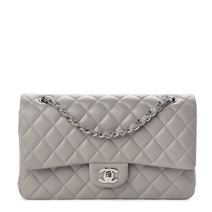 Chanel Lambskin Quilted Medium Double Flap Grey 1 of 9