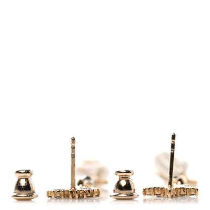 Christian Dior Pearl Crystal Shiny-D Dangle Chain Earrings Gold 3 of 4