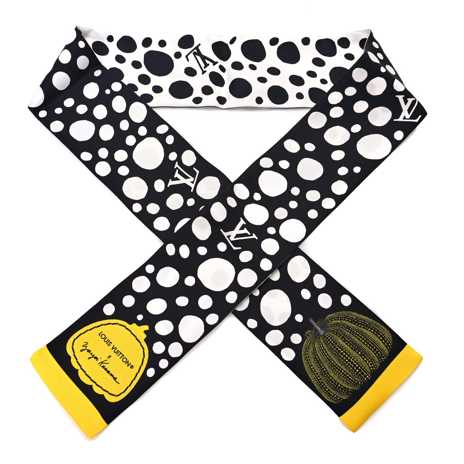 Louis Vuitton LV x YK Infinity Dots Bandeau Black Yellow White 1 of 4