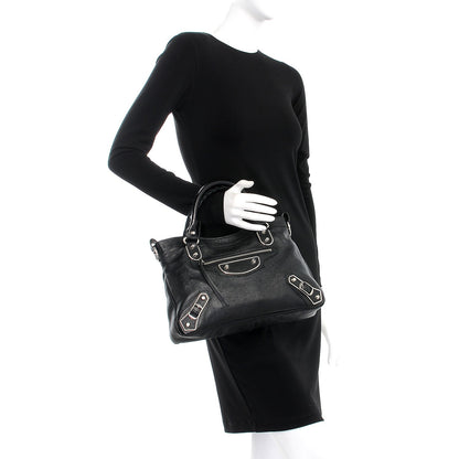 Balenciaga Chevre Silver Metallic Edge Hardware Town Black 3 of 11