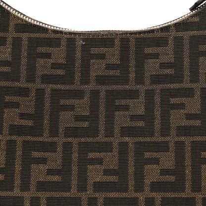 Fendi Fabric Jacquard Vitello Grace FF 1974 Small Fendigraphy Hobo Bag Tobacco Moro Ebano 8 of 12