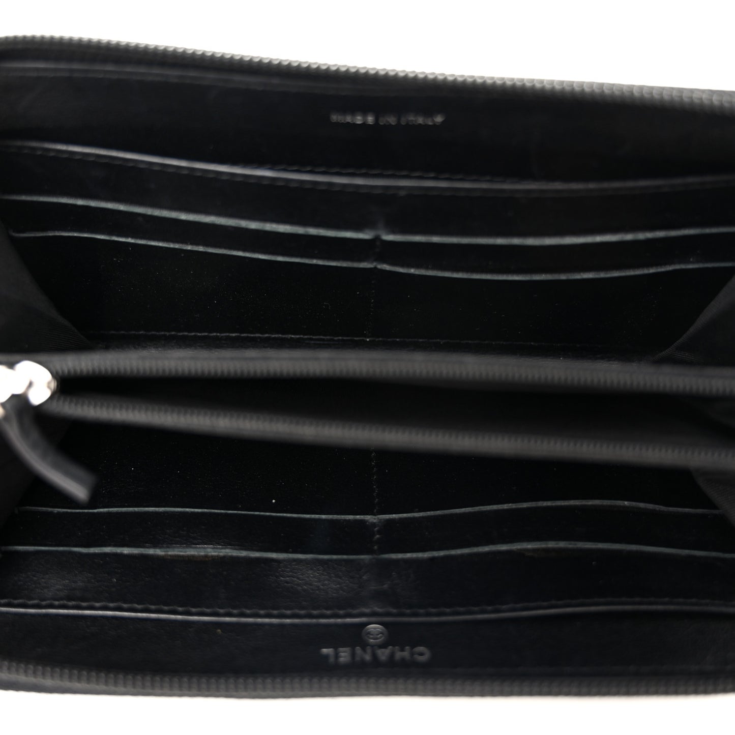 Caviar Large Timeless CC Zip Around Wallet Black