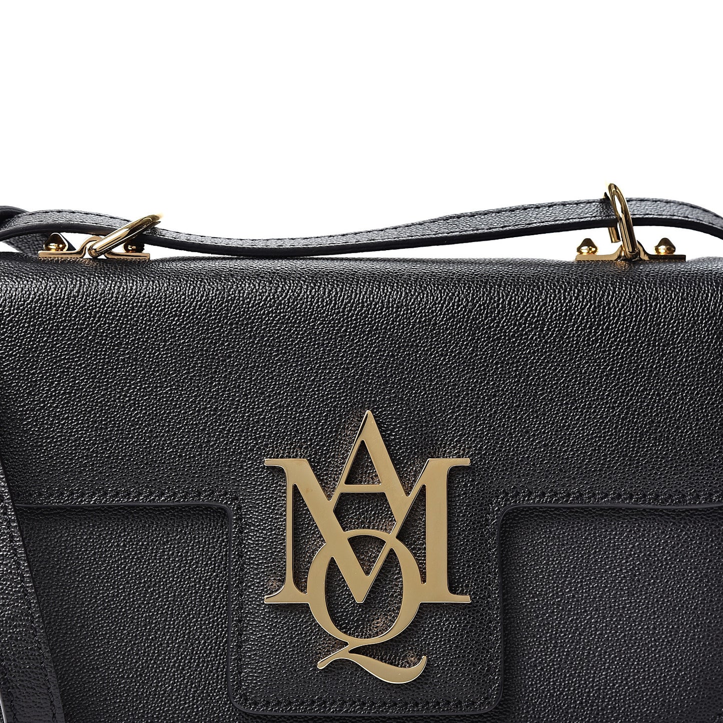 Grained Calfskin Small Insignia Flap Black