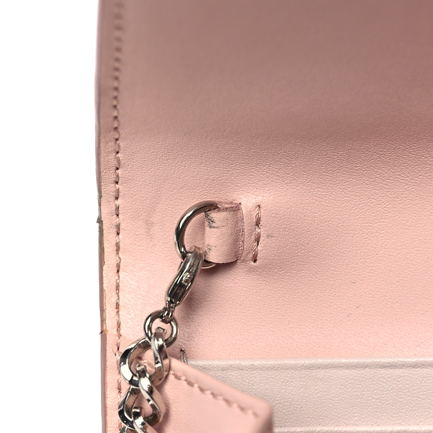 Salvatore Ferragamo SALVATORE FERRAGAMO Calfskin Vara Bow Chain Flap Crossbody Pink 12 of 12