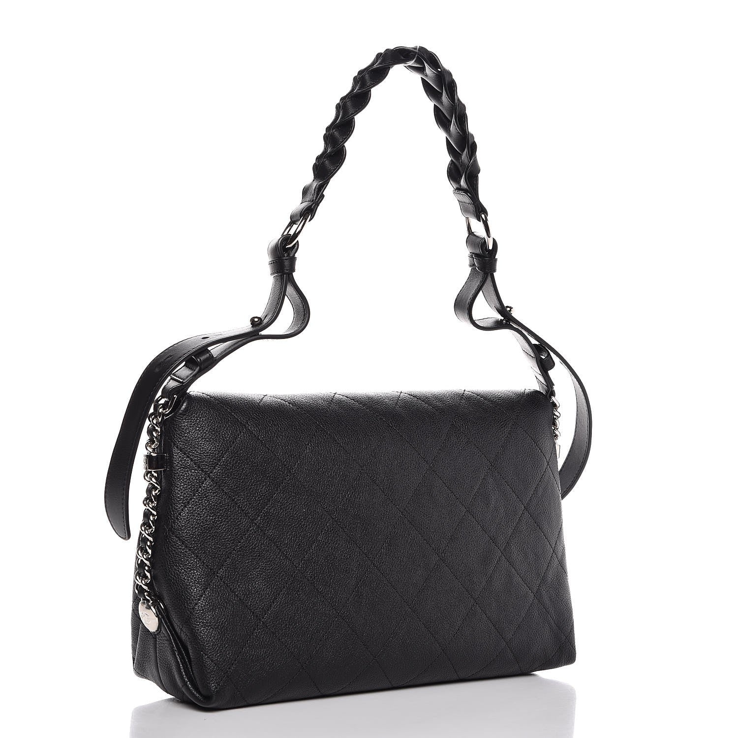 Chanel Grained Calfskin Stitched Small Braided With Style Flap Black 3 of 8