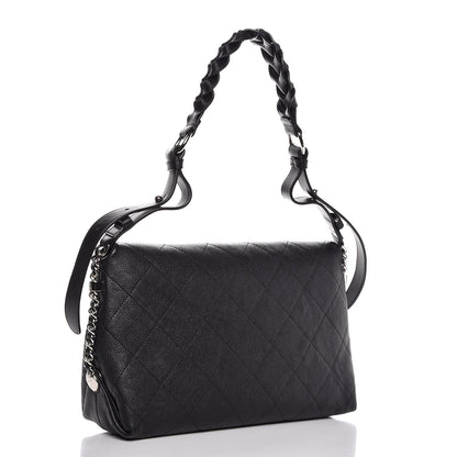 Chanel Grained Calfskin Stitched Small Braided With Style Flap Black 3 of 8