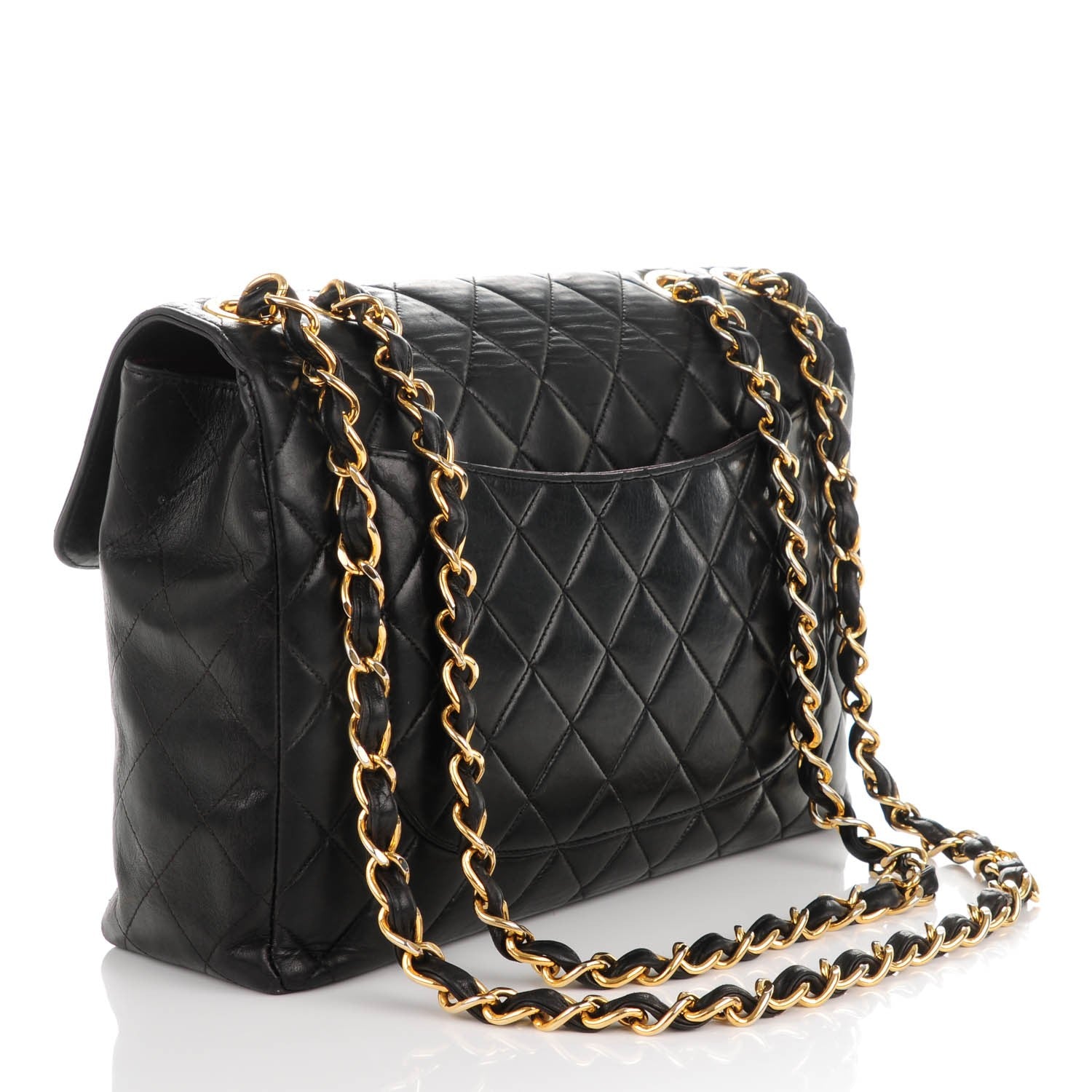 Chanel Lambskin Quilted Jumbo Flap Black 3 of 13