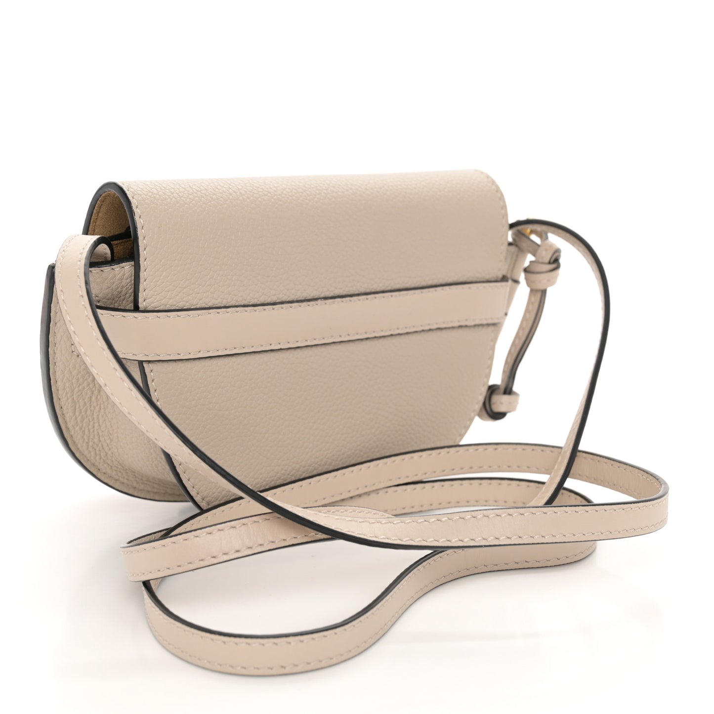 Grained Calfskin Mini Gate Crossbody Bag Light Oat