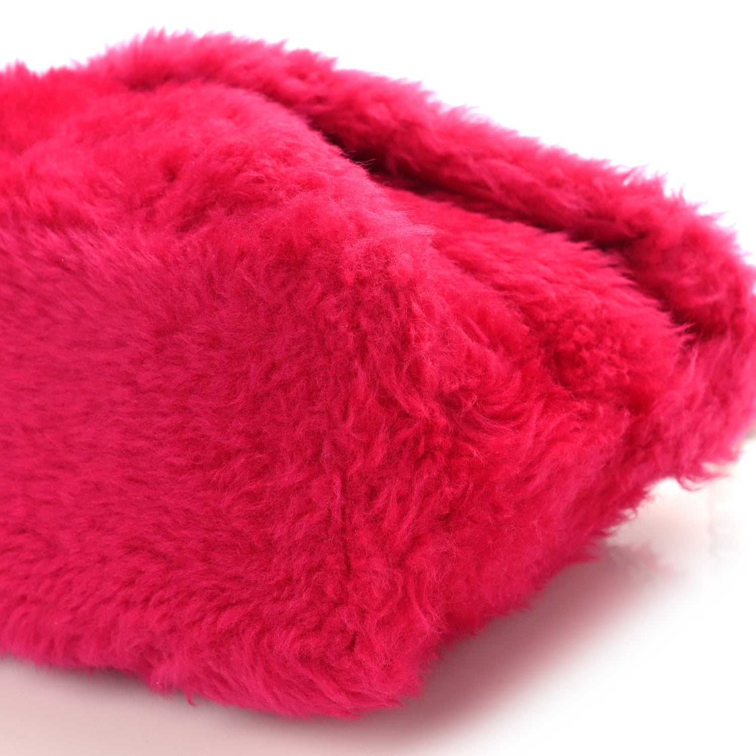 Saint Laurent Merino Shearling Lambskin Quilted Small Loulou Puffer Monogram Chain Satchel Fuchsia 8 of 8