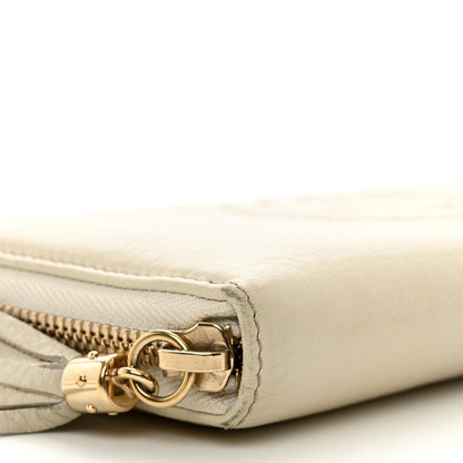 Gucci Pebbled Calfskin Soho Zip Around Wallet Off White 9 of 11