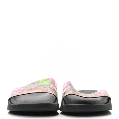 Gucci GG Supreme Monogram Blooms Slide Sandals 40 Beige Multicolor 3 of 7