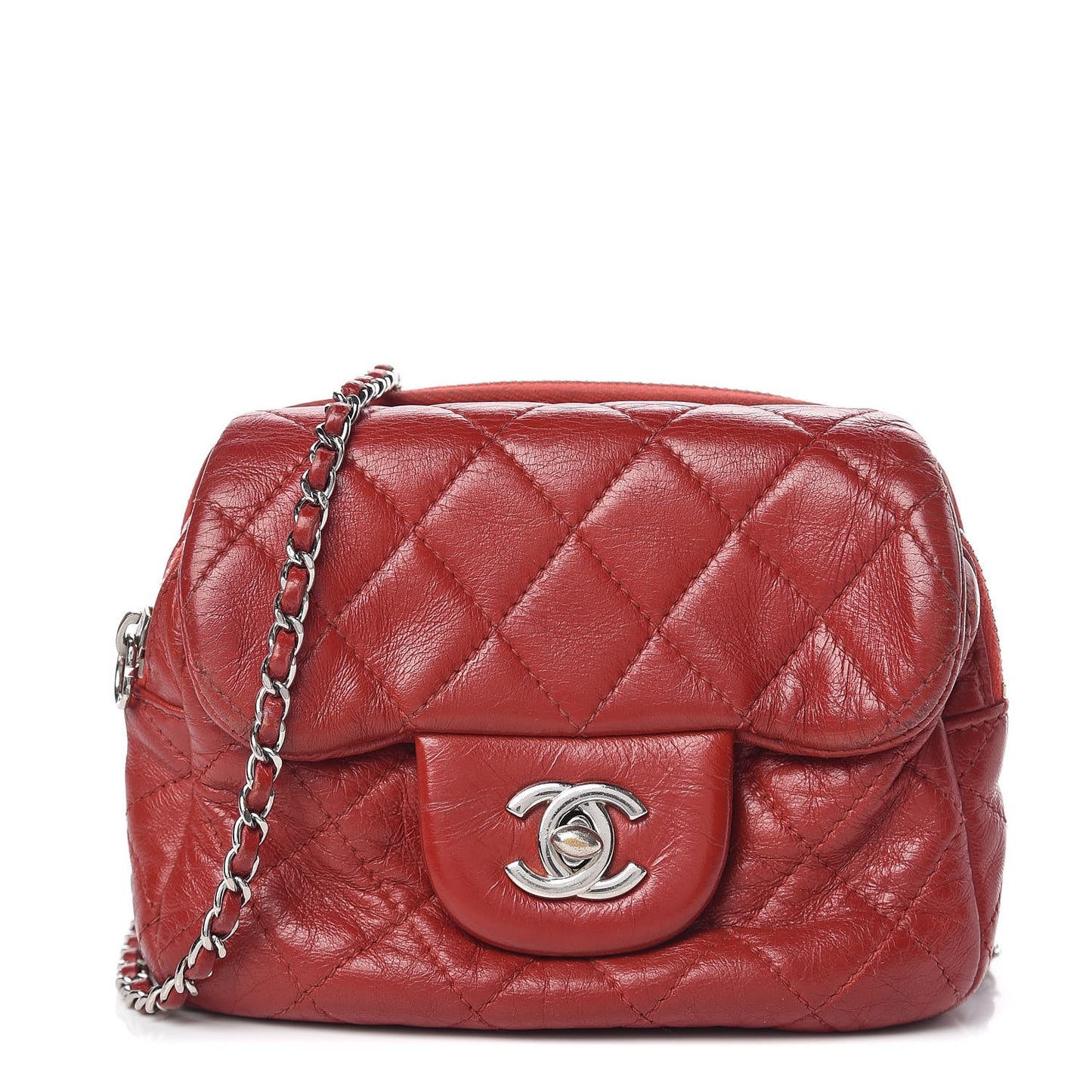Lambskin Quilted WOC Mini Flap Red