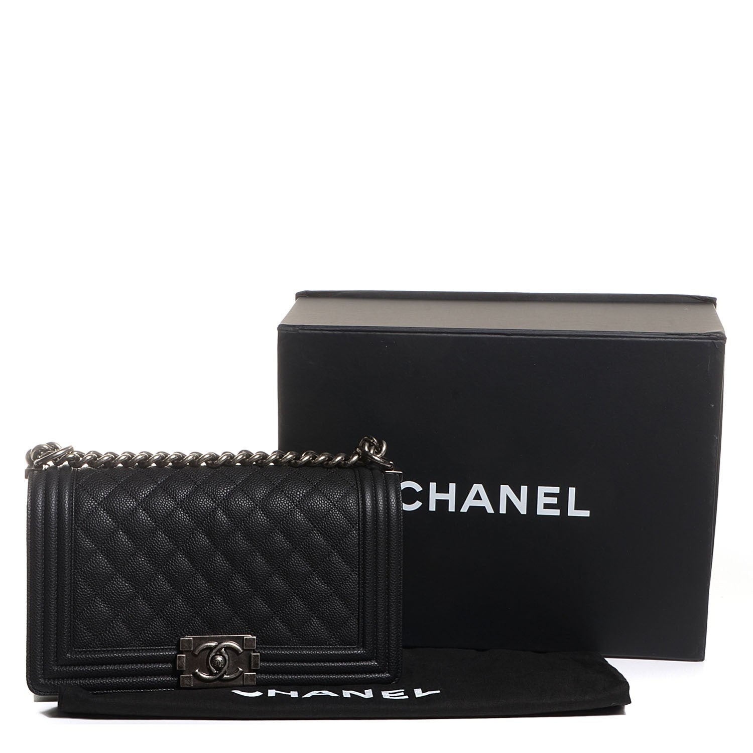 Chanel Caviar Quilted Medium Boy Flap Black 3 of 9