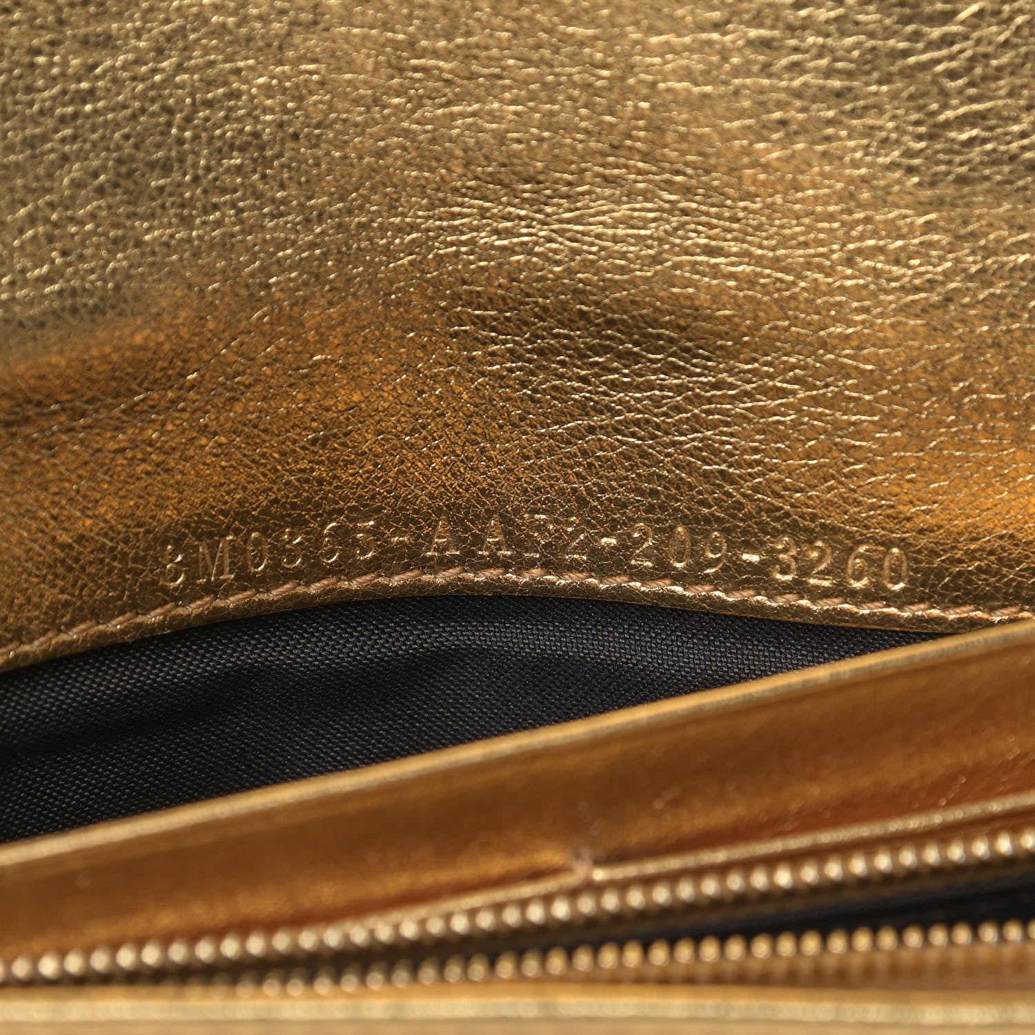 Fendi Vitello Catalan Mirror FF 1974 Embossed Continental Wallet on Chain Gold 7 of 9