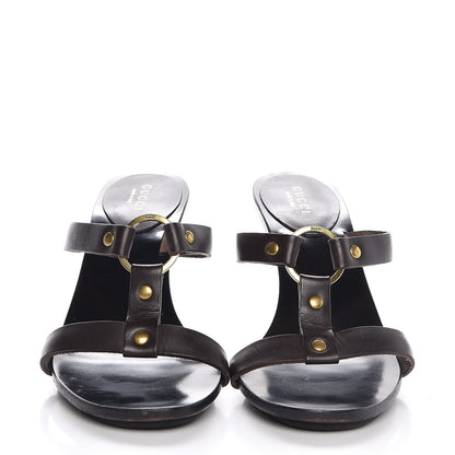 Gucci Calfskin Sandal Heels 37 Brown 2 of 9