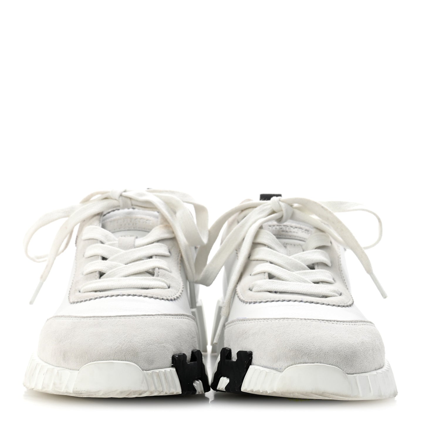 Calfskin Suede Goatskin Bouncing Sneakers 35.5 White Black