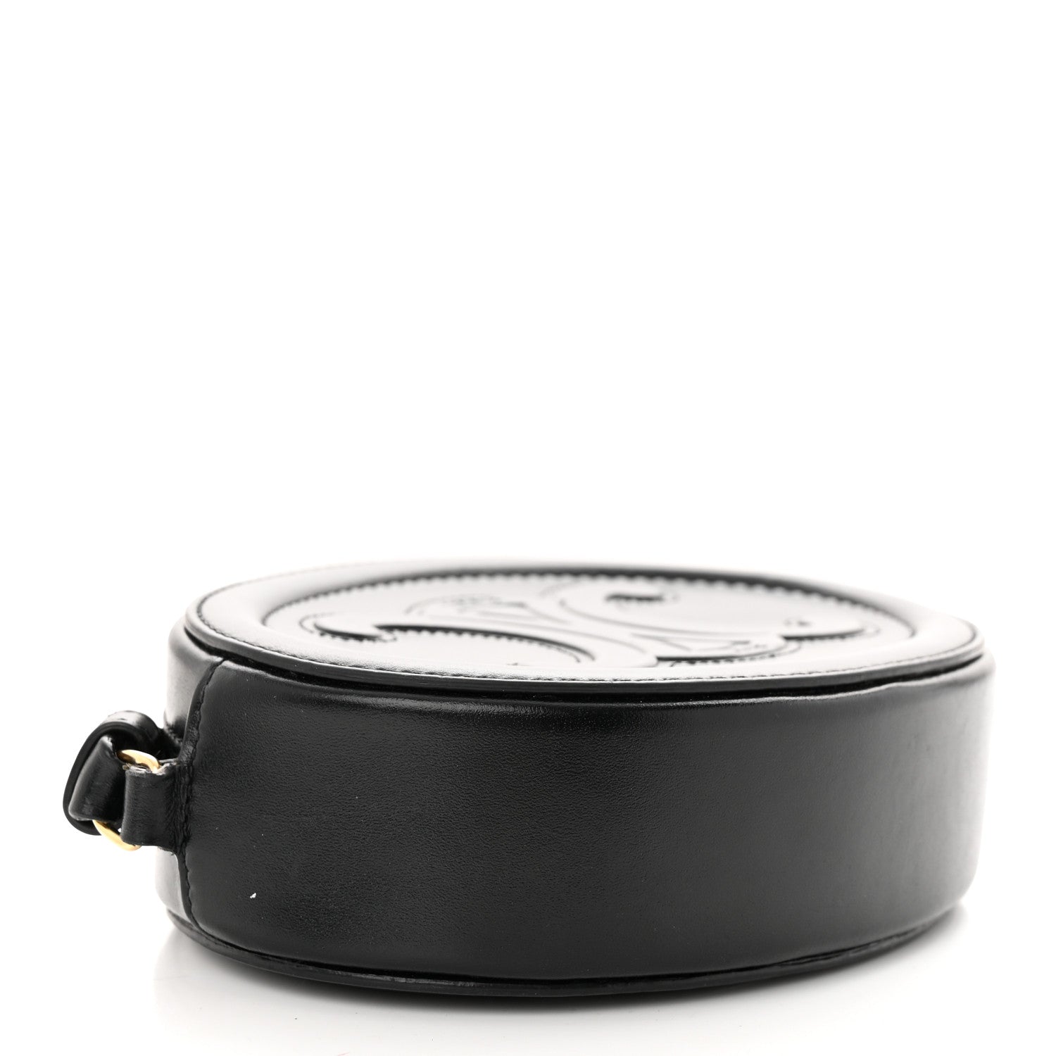 Celine Smooth Calfskin Cuir Triomphe Oval Bag Black 4 of 13