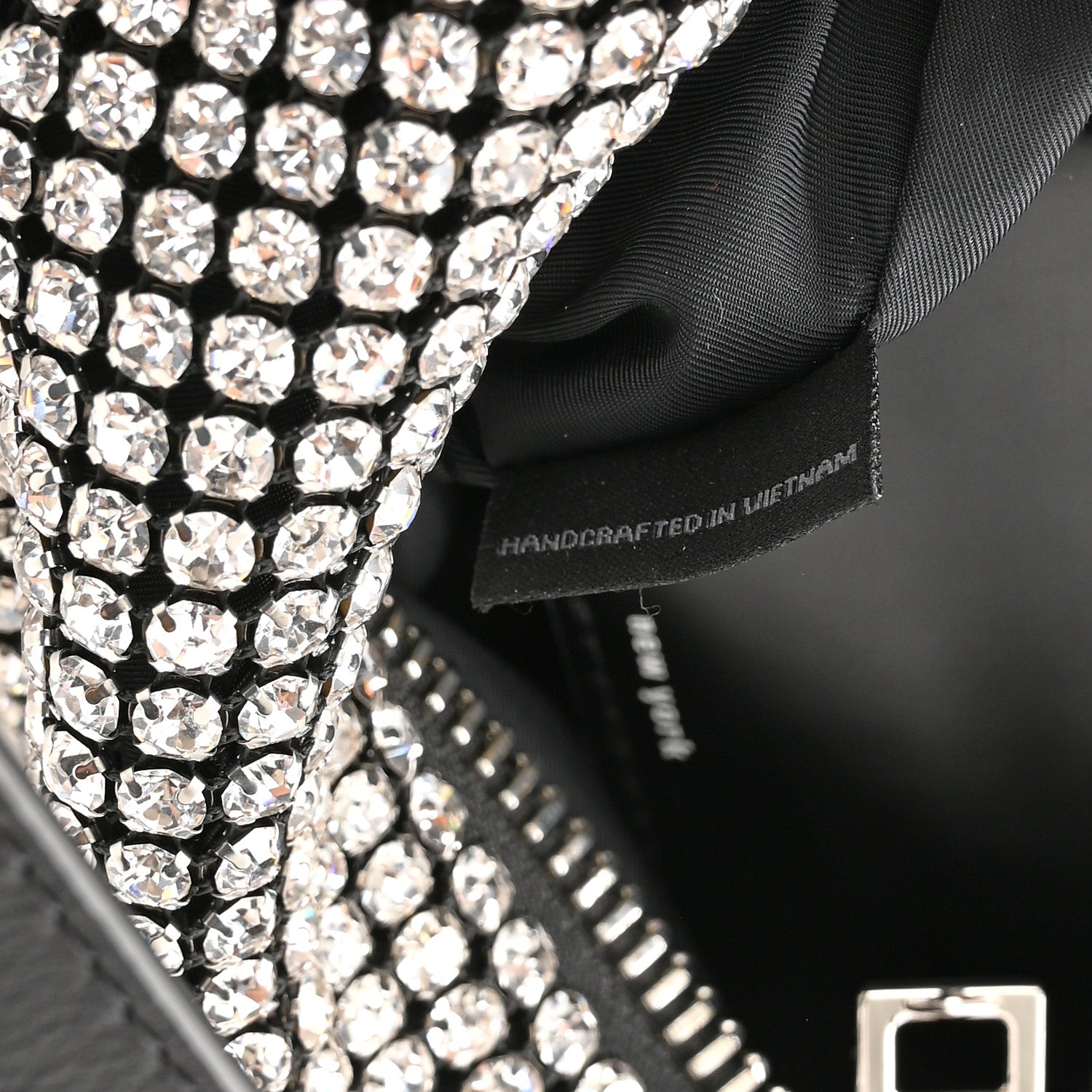 Alexander Wang Mesh Crystal Rhinestone Mini Heiress Pouch Black Silver 7 of 13