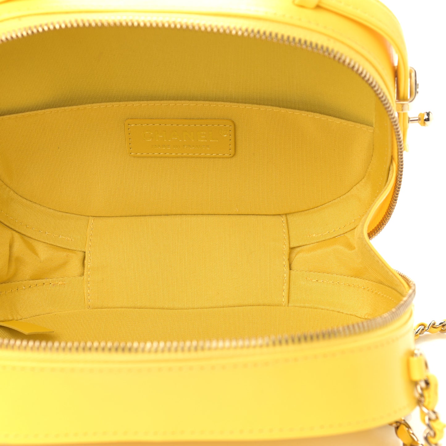 Crumpled Calfskin Vanity Case Yellow