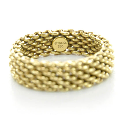 Tiffany 18k Yellow Gold Narrow Mesh Somerset Ring 5 4 of 4