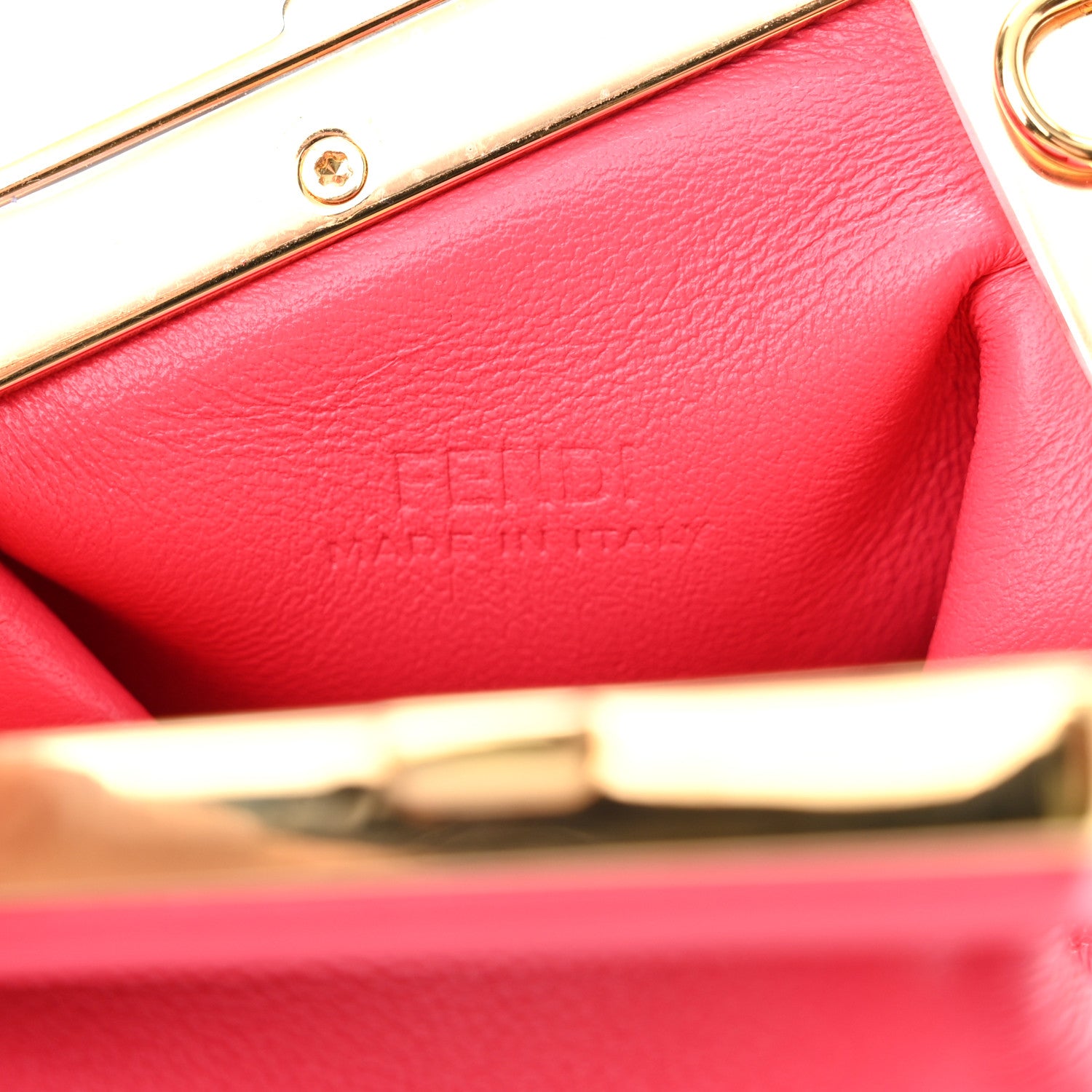 Fendi Shiny Nappa Nano Fendi First Bag Charm Lampone 6 of 10