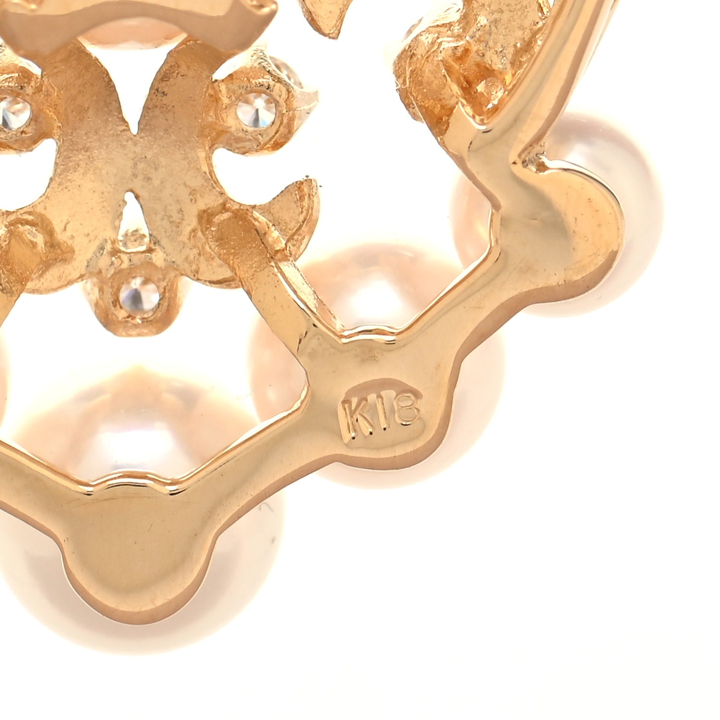 18K Yellow Gold Diamond Akoya Pearl 4.5-7.5mm Enhancer Pendant