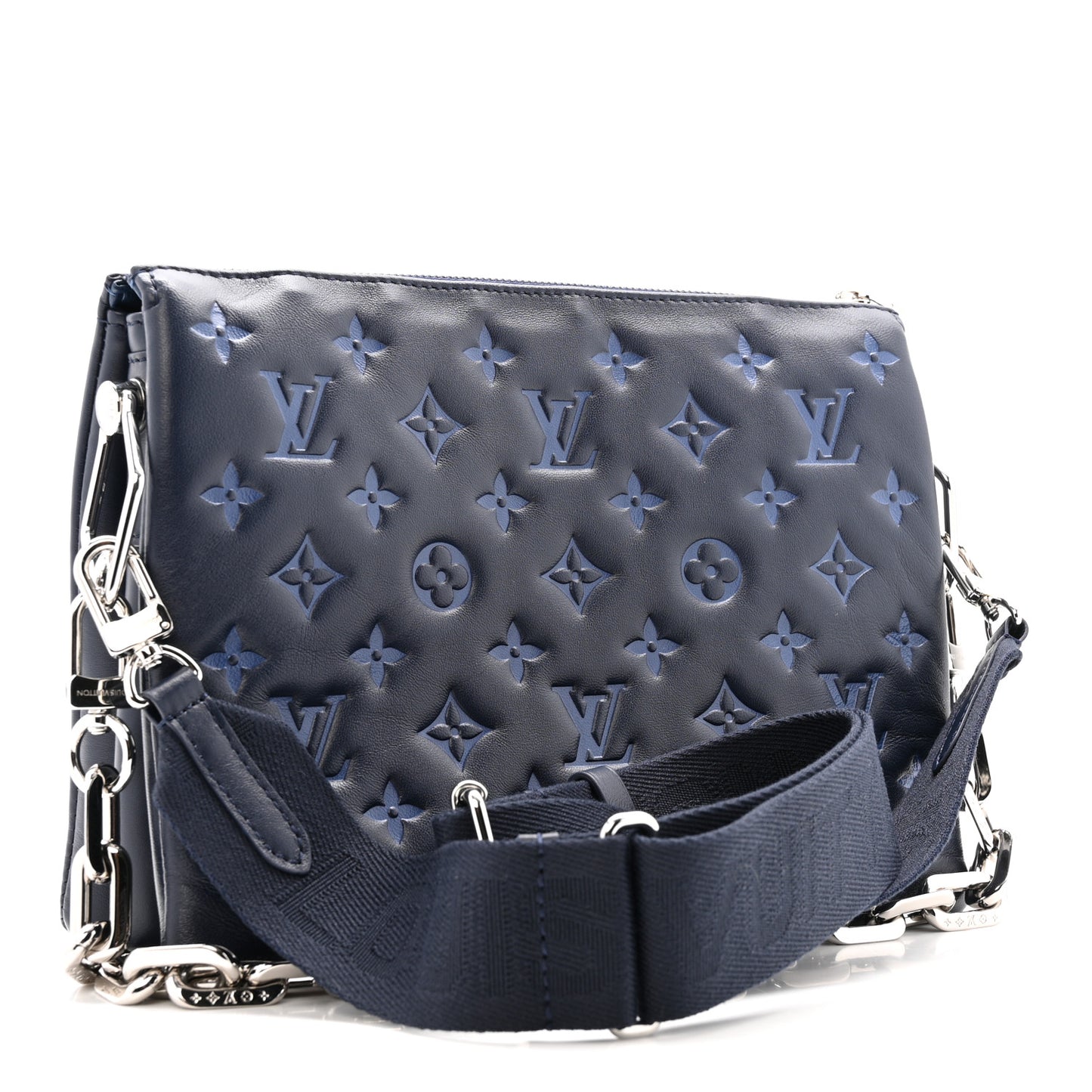 Lambskin Embossed Monogram Coussin PM Navy