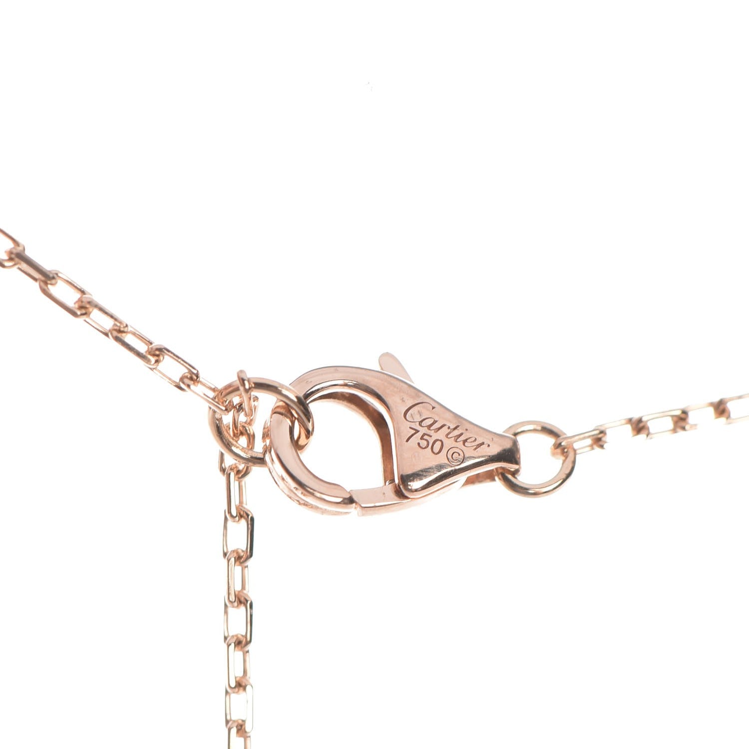 Cartier 18K Pink Gold Diamond Logo Paved Pendant Necklace 6 of 8